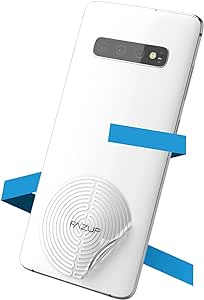 rondelle de plastoc avec un dessin pseudo-scientifique collée sur un téléphone portable