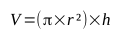 V = pi.r².h