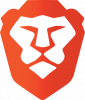 Logo du navigateur web Brave. Une tête de lion vue de face.